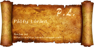 Pálfy Lóránt névjegykártya